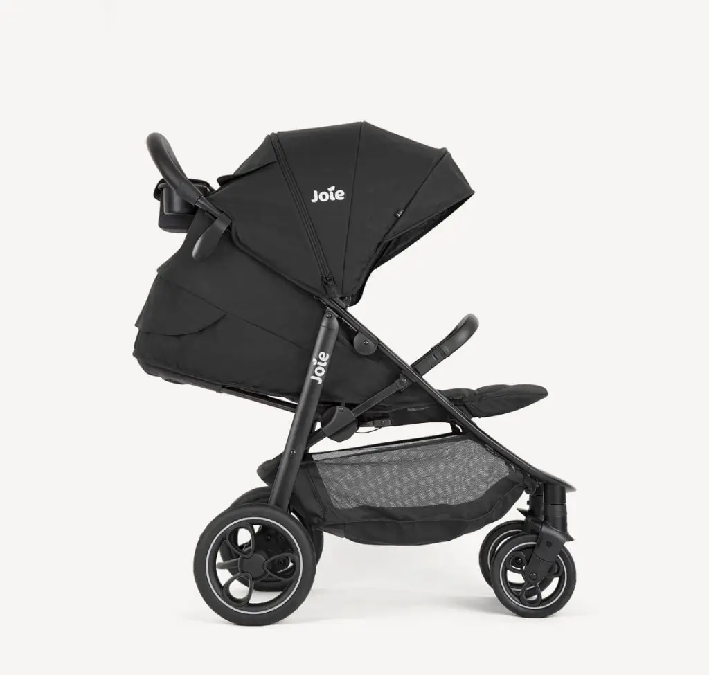 p3-joie-stroller-litetraxpro-shale-right-profile-reclined.webp