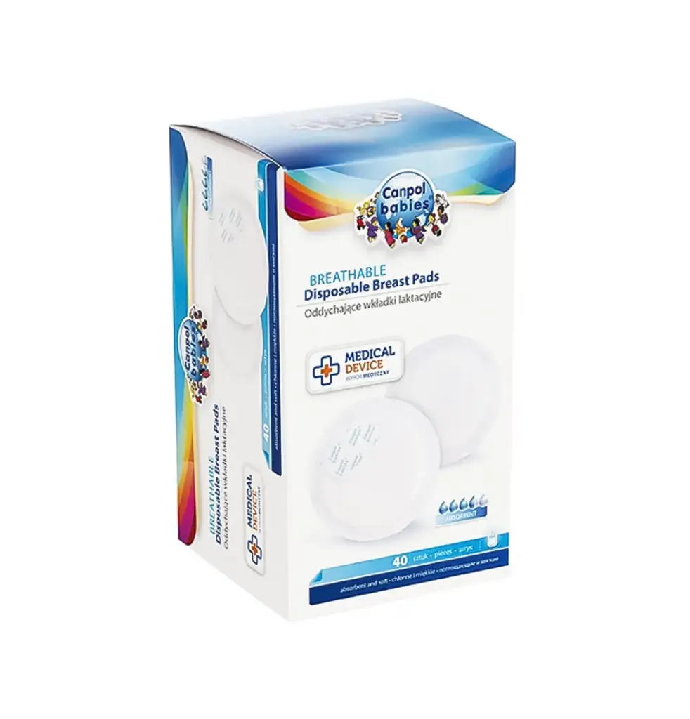 Canpol Babies Disposable Breast Pads with Anti-Slip Tape, 40 Pieces 1/651