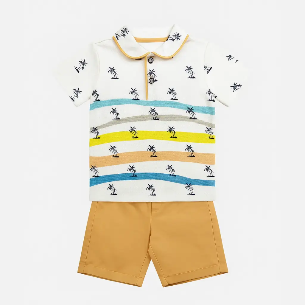 طقم شورت جبردين اورانج 19291