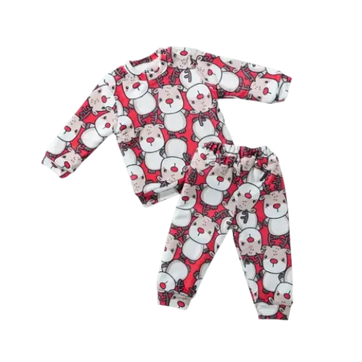 Pajama Set 2- Piece  with Fur Lining17521+17525+17527 