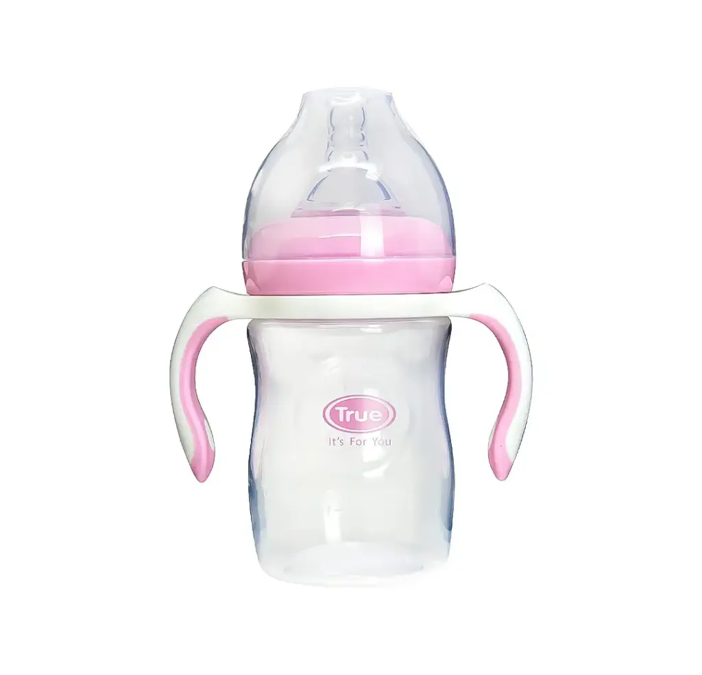 true wide neck silicone teat bottle +0M handle with cover 180ml 2114