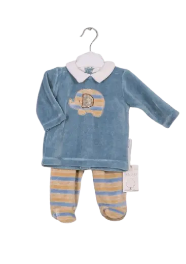 Pajama Newborn Striped Velvet 40970