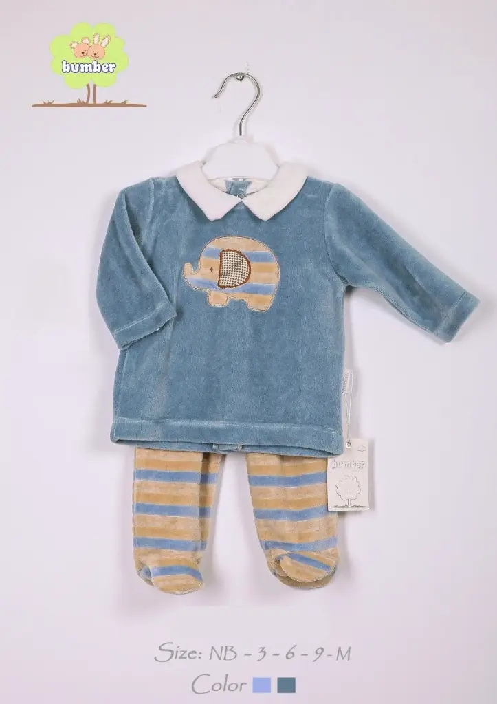 Pajama Newborn Striped Velvet 40970