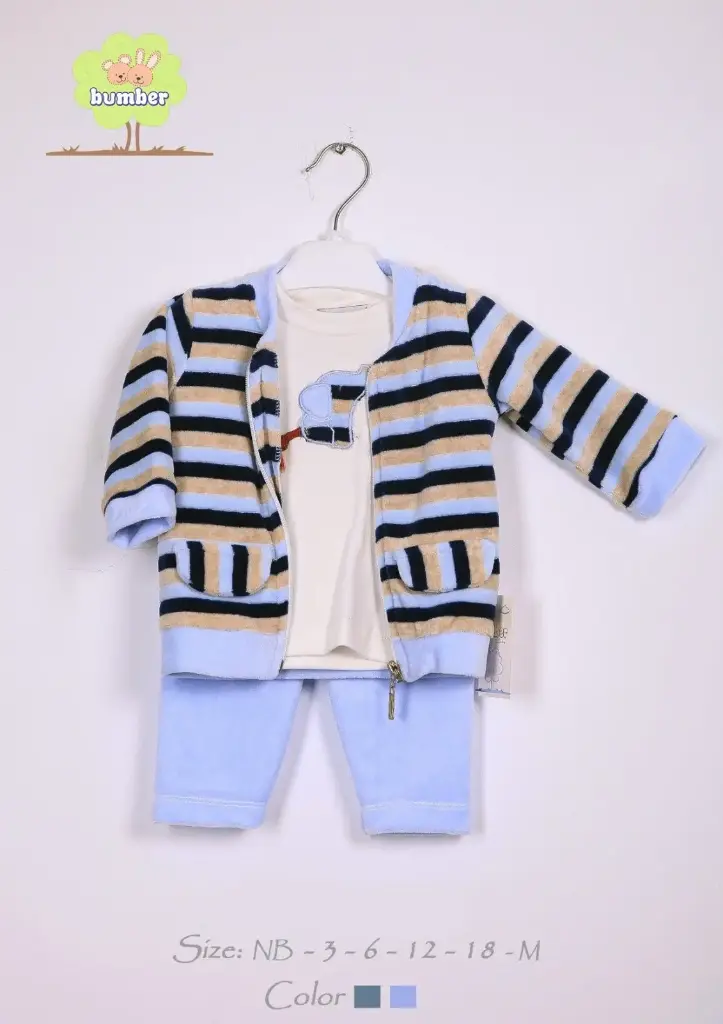 Pajama 3-Piece Velvet - Elephant 40971