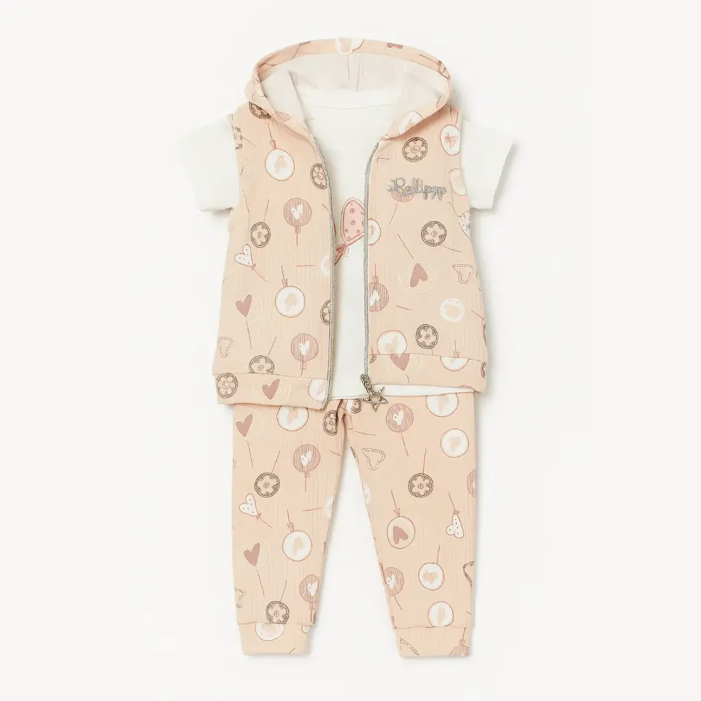 Pajama 3-Piece Cotton with Vest 17516