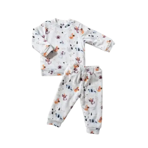 Pajama Heidi's Fur lined two-piece Shaw dogs 17407