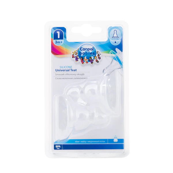 Canpol babies Silicone Slow Teat Round for Narrow Neck Bottle 2 pcs 3m+ 18/115