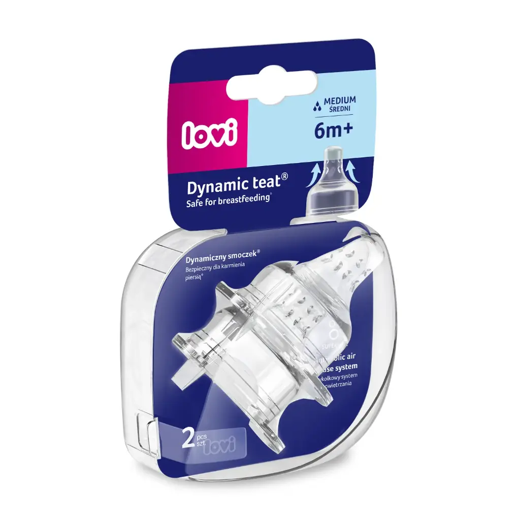 LOVI Dynamic Feeding Teat 6m+ 2pack 18/751