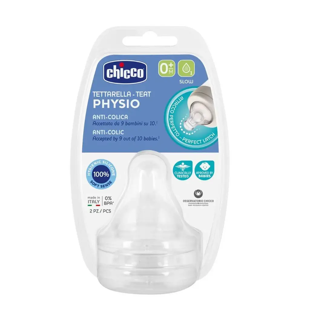 CHICCO TEATS PERFECT 5 0M+ SLOW SIL 2 PCS 2196