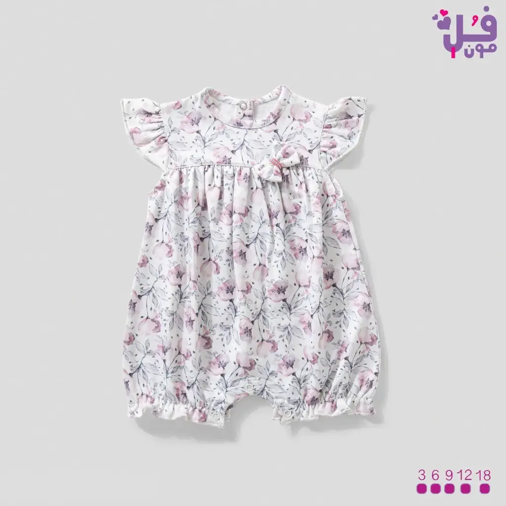 Short Salopette with Rose Flowers 15882