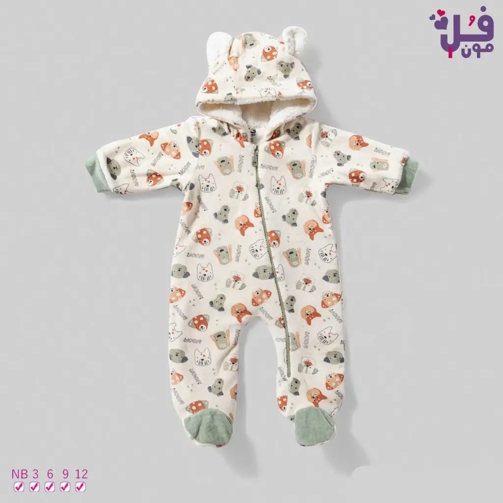 Padded Velvet Fur Romper 15805