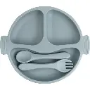 طقم تغذية سيليكون ترو جولد يتضمن طبق وشوكة وملعقة 4502