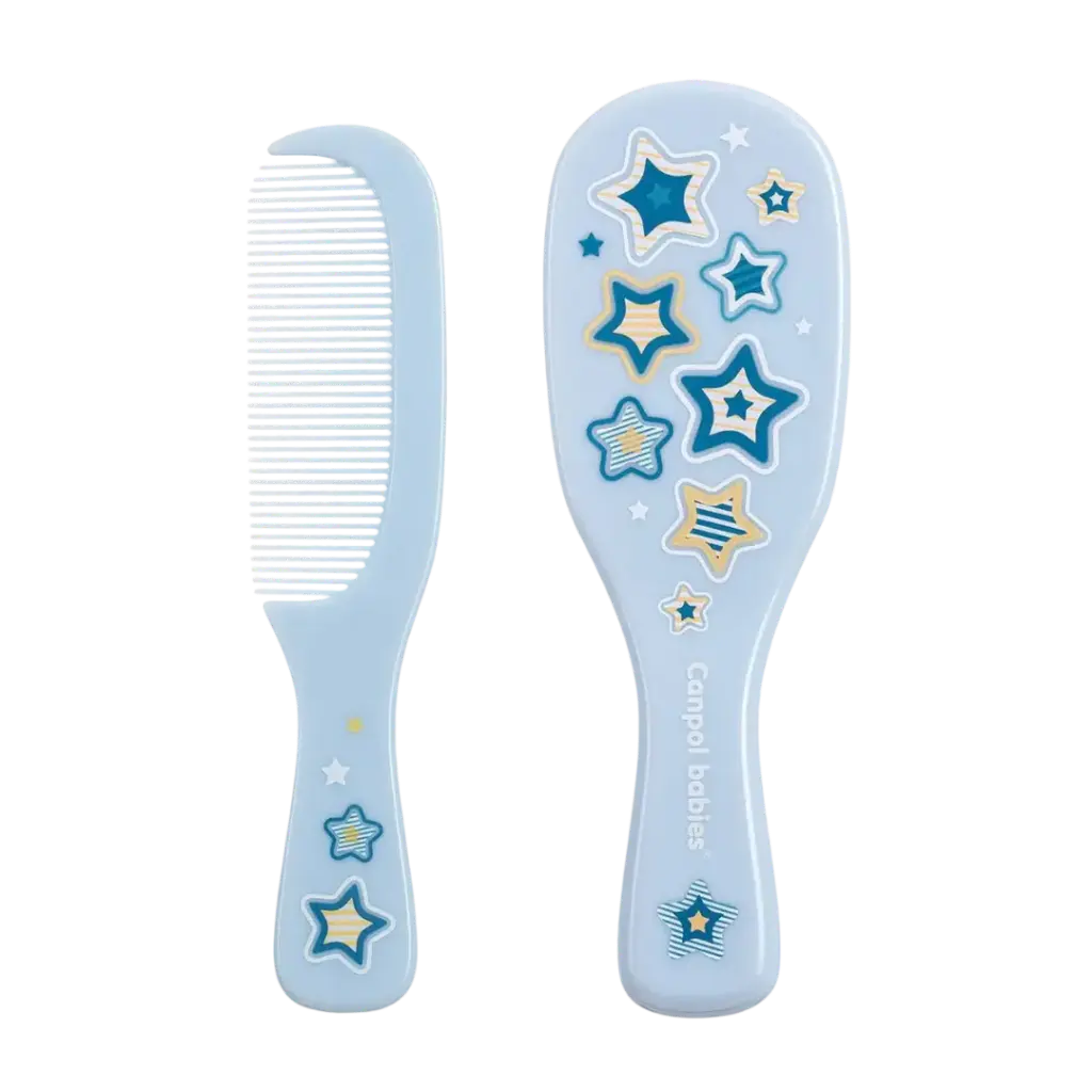 فرشاة ومشط أطفال كانبول بيبيز بشعيرات طبيعية ناعمة لحديثي الولادة 7/406