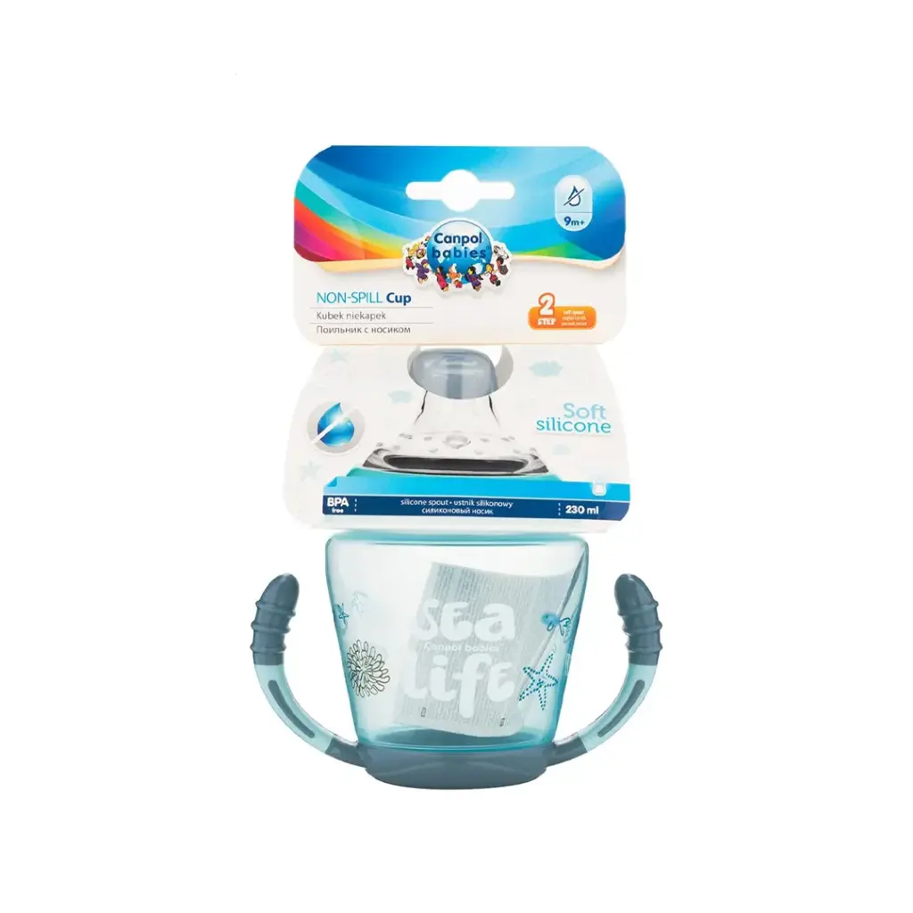 Canpol babies Non-spill Cup Soft Silicon Spout 230ml SEA LIFE 56/501