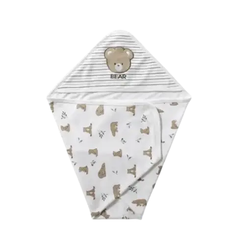[3009] Cotton interlock baby bear coverlet 7141 