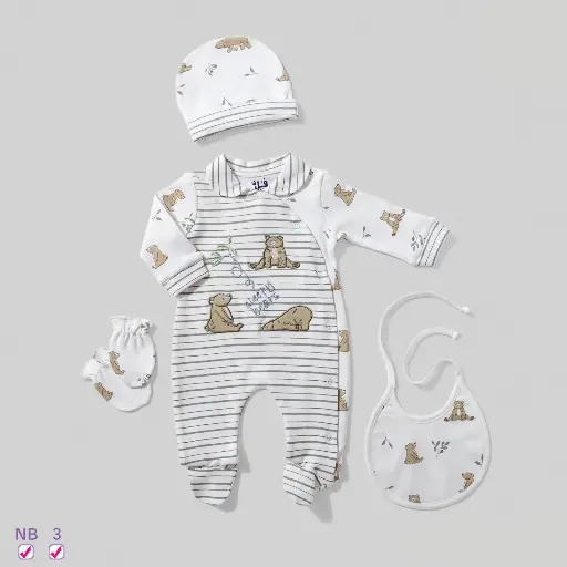 [3006] طقم بودي سوت انترلوك بيبي بير 4 قطع 15827