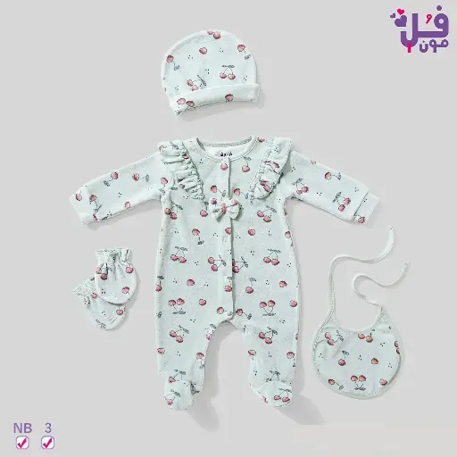 [3036] طقم بدي سوت 4 قطع، مخمل كرزي 15836