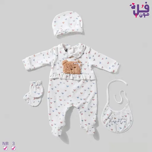 [3044] Bodysuit set of 4 pieces, velvet heart  15844