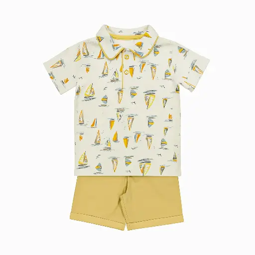 [5085] طقم شورت جبردين بيج 19292