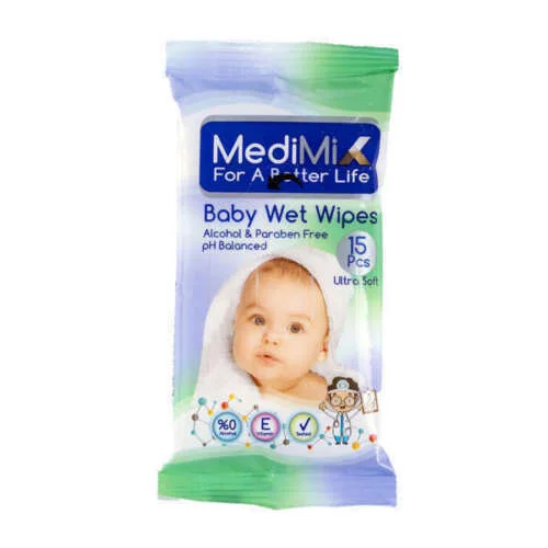 [11912] مناديل مبللة ميدي ميكس 15 قطعة