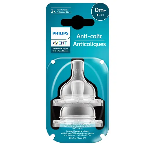 [6039] Philips Avent Anti colic Teat 0m+ 2Pack 761/02
