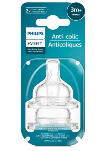 [6041] Philips Avent Anti colic Teat 3m+ 2Pack 763/02
