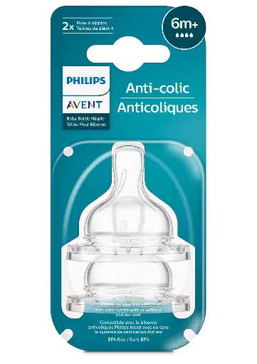 [6042] Philips Avent Anti colic Teat 6m+ 2Pack 764/02