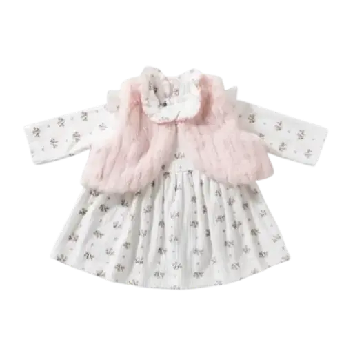 [20639] Full Moon Velvet Dress with Fur Bolero 19299