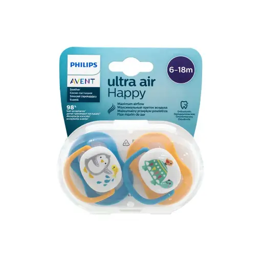 [2365] Philips Avent Pacifier Ortho Decorated 6-18m 2Pack 080/07 
