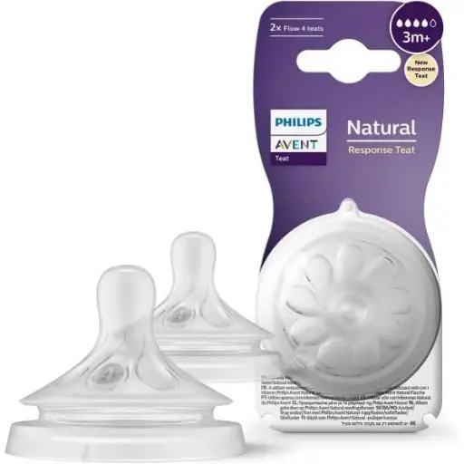 [10542] Philips Avent Natural Response Nipple 3M+ 2Pack 964/02