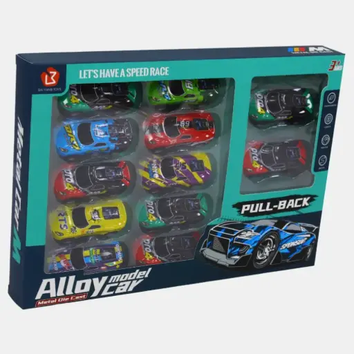 [11422] PullBack metal racing cars in a box 12in1 A34-355 868-12/12A 