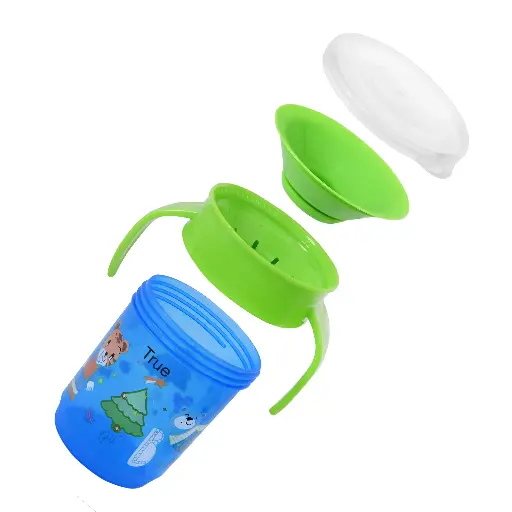 [2111] True Gold 360 cup 12m+ 260ml with handles & cover 4136