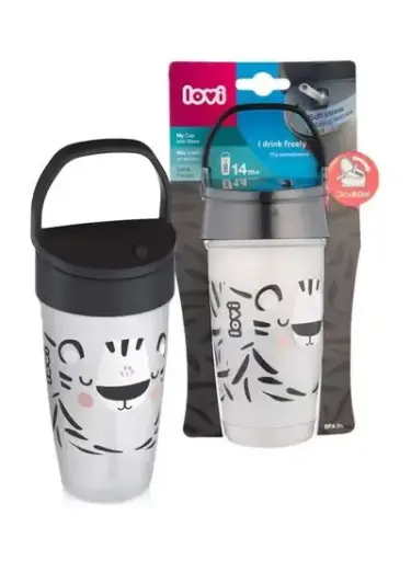 [10451] Lovi my straw cup junior 350ml salt & pepper 35/357