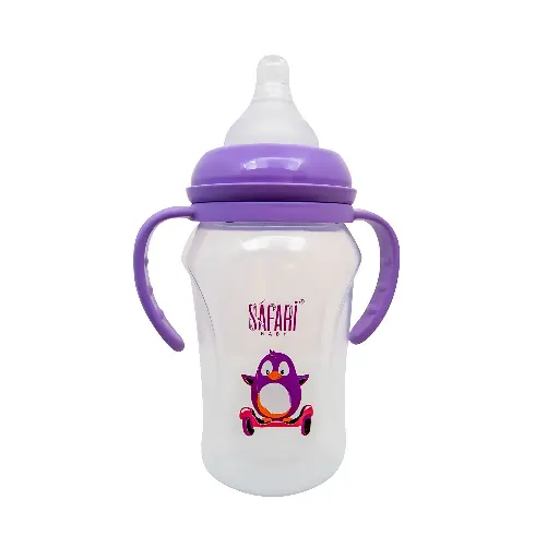 [10495] SAFARI Wide neck feeding bottle with handle 270ml S460