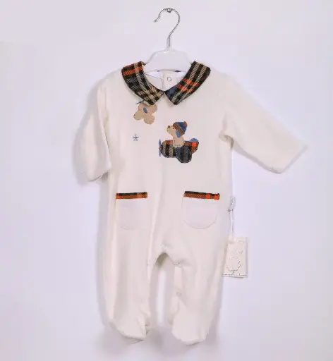 [3150] Aviator and bobby velvet overalls for newborns
