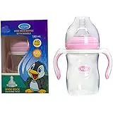 [3404] true wide neck silicone teat bottle +0M handle with cover 180ml 2114