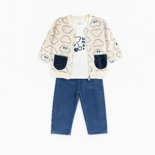 [11285] Pajama 3-Piece Velvet 40979