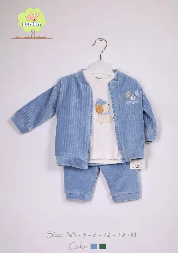 [3166] 3-piece velvet pajamas, Bobby