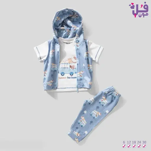 [4255] full moon Baby pajamas 3 pcs 17473