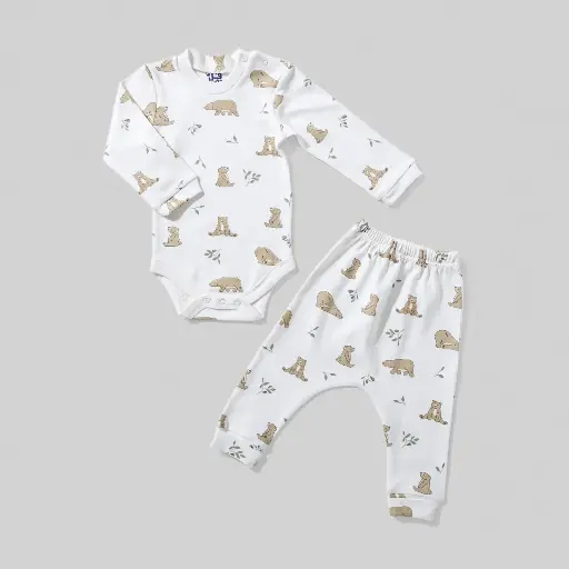 [11192] FULL MOON Badi interlock baby bear pajamas 17423   