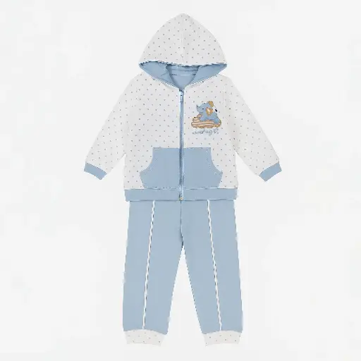 [3003] Pajama 2-Piece Interlock Cotton with Zipper for Newborn 17403