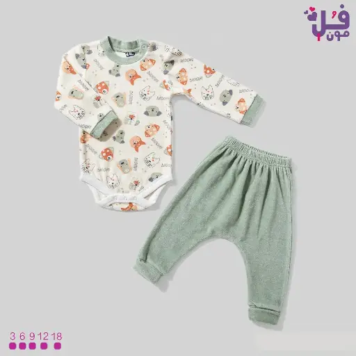 [3013] بيجامة قطيفة بادجي بتس 17406