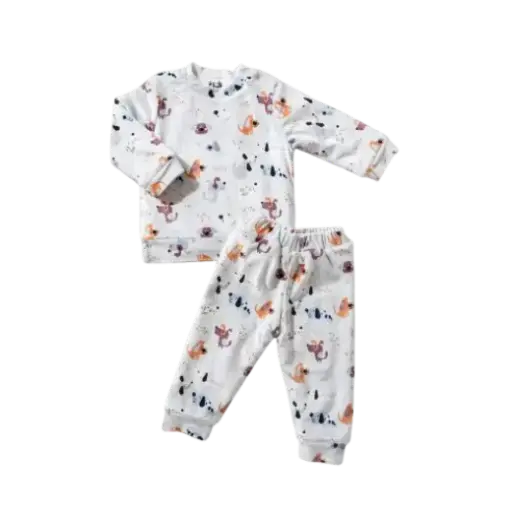 [3025] Pajama Heidi's Fur lined two-piece Shaw dogs 17407