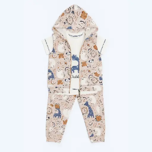 [4626] Pajamas 3-piece vest giraffe 17497