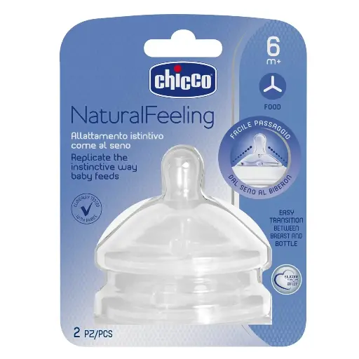 [4796] CHICCO NATURAL FEELING Teat 6m+ Food Flow 2 pcs 8261