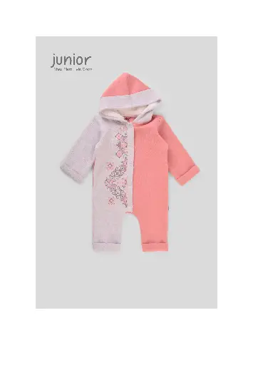[10818] Hooded Printed Romper Cozy Winter 770-24