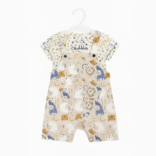 [4630] Giraffe strap short romper 15888