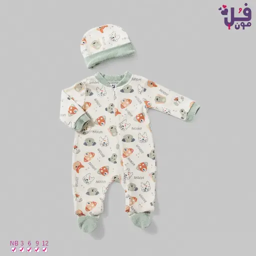 [11195] Velvet Romper with Hood 15806