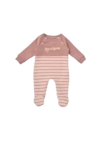 [10822] Pink Stripe Romper 807-24