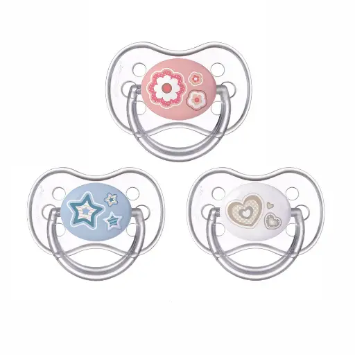 [11001] Canpol babies Silicone Soother 6-18m Round NEWBORN BABY with cap 22/563